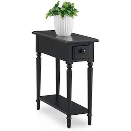 Narrow Chairside Table with Shelf